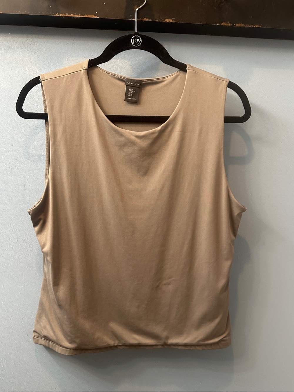 Tahari sleeveless tank top size XL tan brown soft
